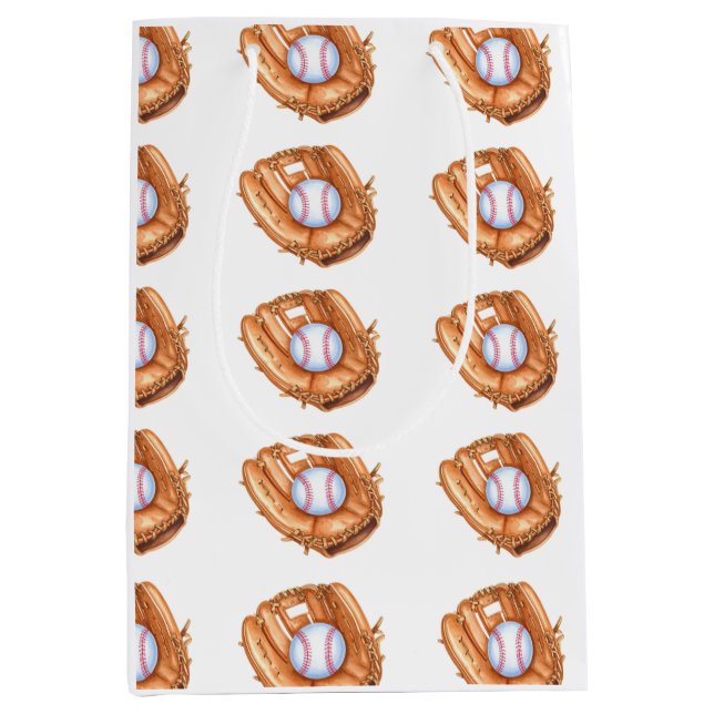 Baseball & Glove Seamless Pattern Medium Gift Bag (Front)