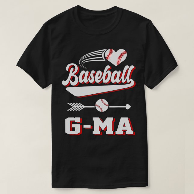 Baseball Gma Baseball Player Cute Arrow Gifts Fami T-Shirt (Design Front)
