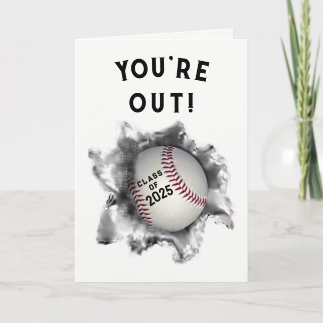 Baseball Graduation Congrats Card (Front)