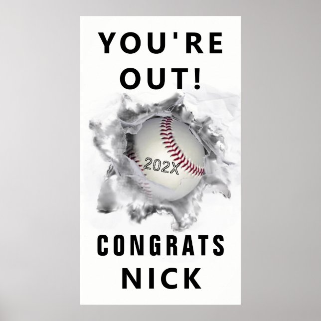 baseball graduation congrats poster (Front)