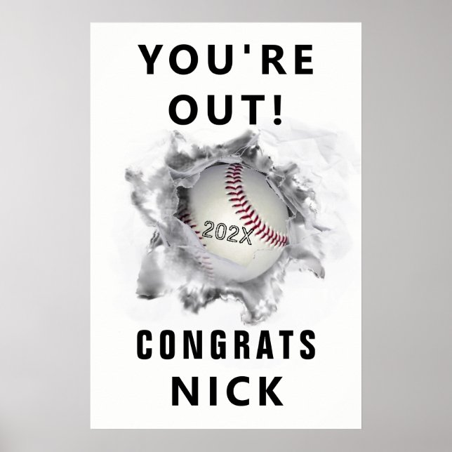 baseball graduation congrats poster (Front)