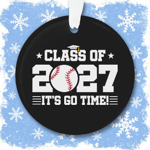 Baseball Graduation Go Time Senior Class of 2027 Ornament