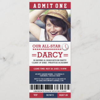 Baseball Graduation Party Invites