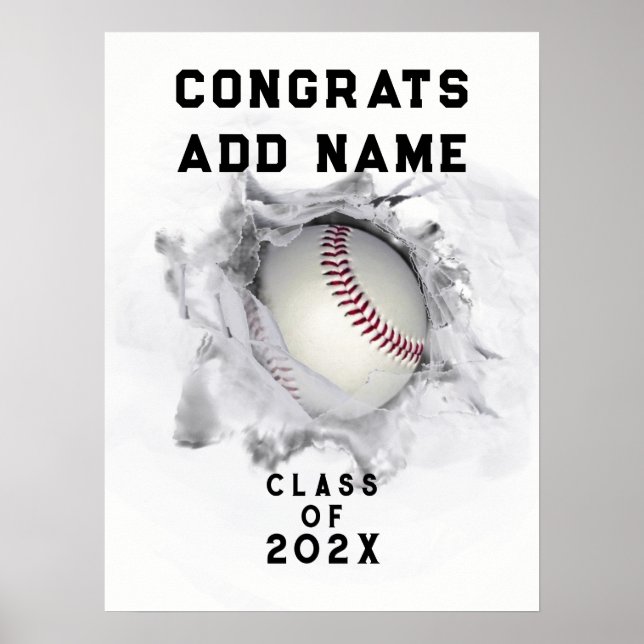 Baseball Graduation Poster (Front)