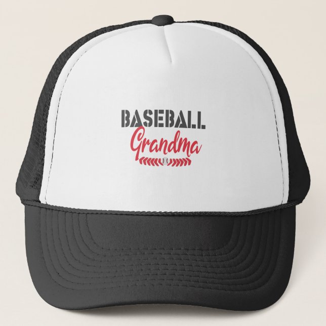 Baseball Grandma Retro Gift Trucker Hat (Front)