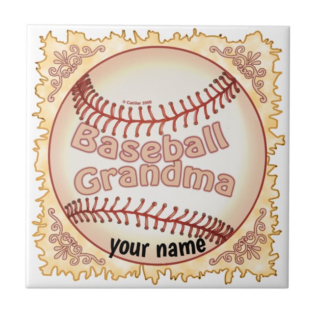 Baseball Grandma   Tile (Front)