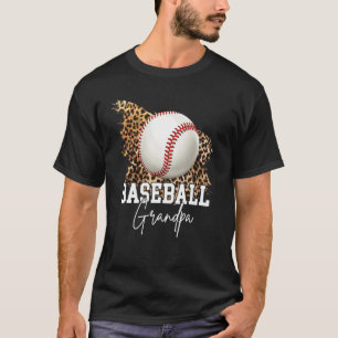 Baseball Grandpa Leopard Heart T-Shirt