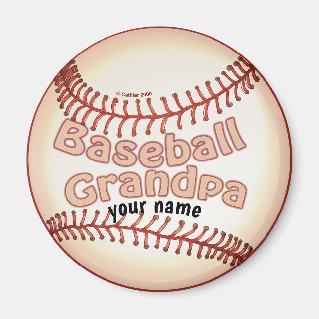 Baseball Grandpa Magnet (Front)