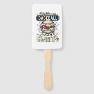 Baseball Grandpa Vintage Engraving Shirt Design_1 Hand Fan