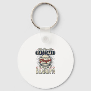 Baseball Grandpa Vintage Engraving Shirt Design_1 Key Ring