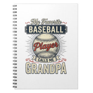 Baseball Grandpa Vintage Engraving Shirt Design_1 Notebook