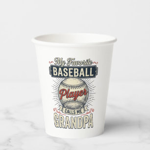 Baseball Grandpa Vintage Engraving Shirt Design_1 Paper Cups