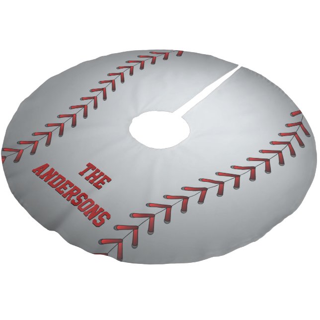 Baseball Graphic Brushed Polyester Tree Skirt (Angled)