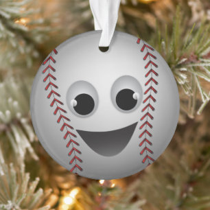Baseball Graphic Character Smiling Ornament