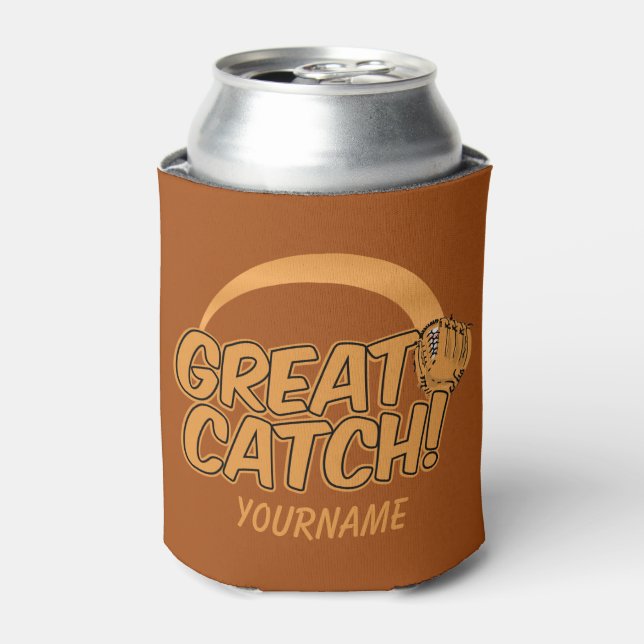 Baseball GREAT CATCH! custom can cooler (Can Front)