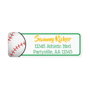 Baseball Green & Gold Address