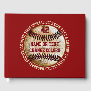 Baseball Guest Book with Your Text and Colours