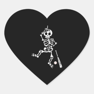 Baseball Halloween baseball Heart Sticker