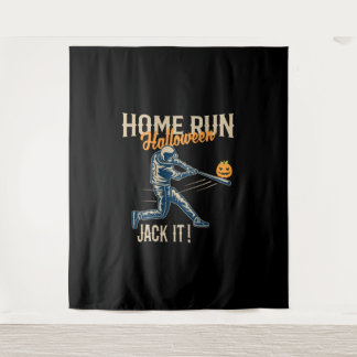 Baseball Halloween Fun Retro Distressed Stylish Tapestry