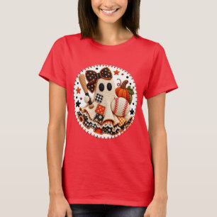 Baseball Halloween patchwork T-Shirt