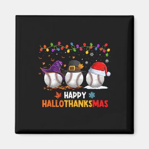 Baseball Halloween Thanksgiving Christmas Hallotha Magnet