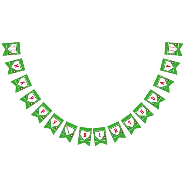 Baseball Happy Birthday Bunting (All)