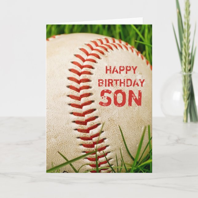 Baseball Happy Birthday Son Card (Front)