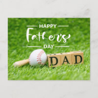 Baseball Happy Father's Day on green grass