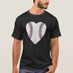 Baseball Heart Fun Mom Dad Men Women Softball T-Shirt