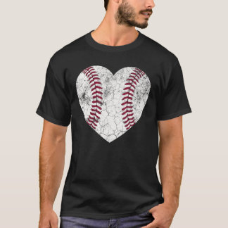 Baseball Heart Fun Mum Dad Men Women Softball Wife T-Shirt