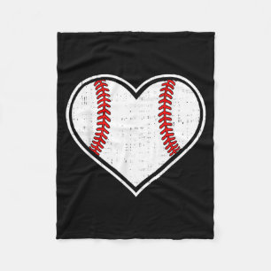 Baseball Heart Love Sport Valentines Day Men Women Fleece Blanket