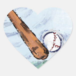 BASEBALL HEART STICKER