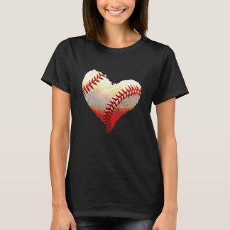 Baseball Heart Valentines Day Sports   Player Catc T-Shirt