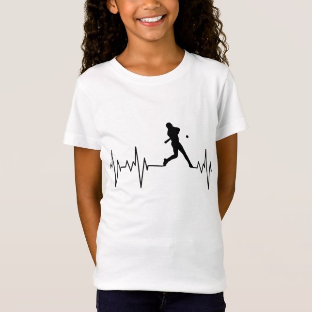 Baseball Heartbeat Kid T-Shirt (Front)