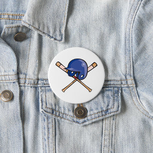 Baseball Helmet and Bats Sports 7.5 Cm Round Badge