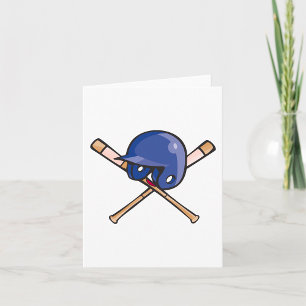 Baseball Helmet and Bats Sports Card