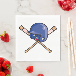 Baseball Helmet and Bats Sports Napkin