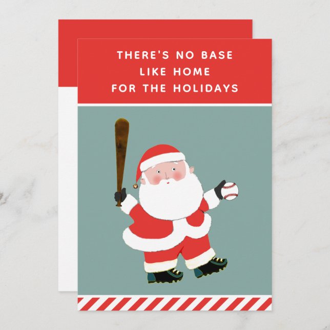 Baseball Holiday Christmas Cards (Front/Back)