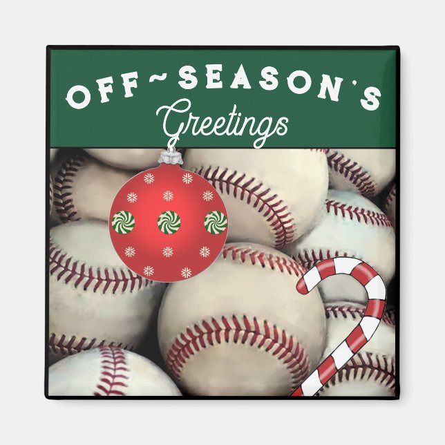 Baseball Holiday Gift Christmas Stocking Stuffers  Magnet (Front)