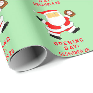 Baseball Holiday Gift Wrapping Paper