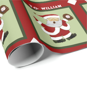 Baseball Holiday Gift Wrapping Paper