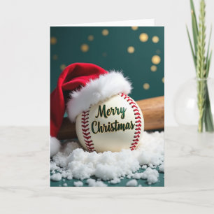 Baseball Holiday Merry Christmas Card