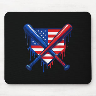 Baseball Home Plate Drip Boys Ice Cream Us Flag 4t Mouse Pad