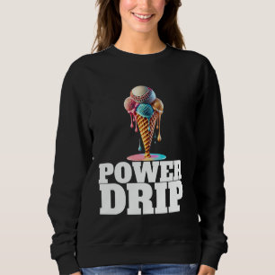 Baseball Home Plate Drip Ice Cream Drip Baseball B Sweatshirt