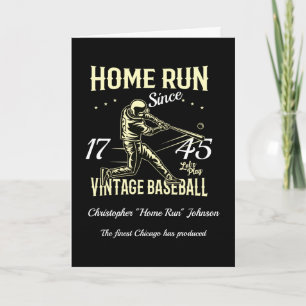 Baseball Home Run Retro Birthday Card