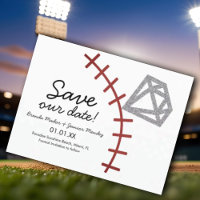 Baseball Homerun Diamond Gem  Save The Date