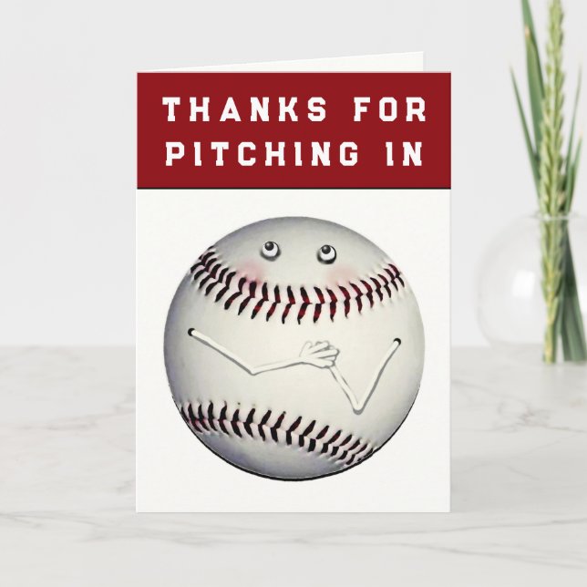 Baseball Humour Thank You Card (Front)