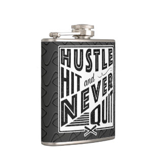 Baseball Hustle, Hit & Never Quit Hip Flask