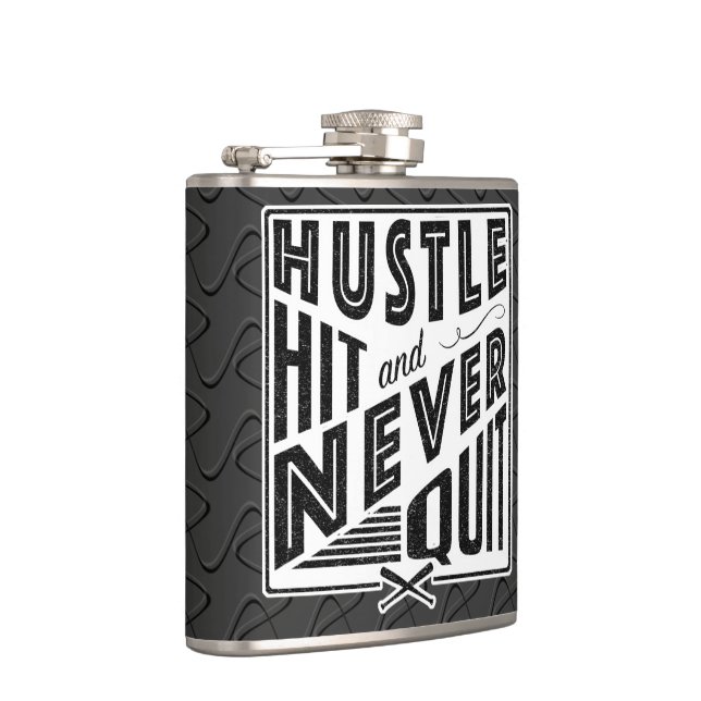 Baseball Hustle, Hit & Never Quit Hip Flask (Right)
