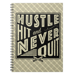 Baseball Hustle Hit & Never Quit Note Pad Spiral Notebook